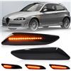 SONRUIJIE Frecce Laterale LED Compatibile Con Alfa Romeo 156 147 / Sportwagon 156/Lancia Ypsilon/Lancia Delta MK3/Fia-t Tipo/Chrysler Ypsilon accessori,Indicatore di Direzione Laterale Ambra Dinamica Luce