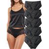 Hialegion Scivola Donna con Il Nodo Multipack Invisibile Donna Mutanze con Pizzo Mutanze Tessura Gelato per Nero Multipack S