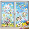 YIHELU Adesivi per Finestre di Pasqua, Vetrofanie pasquali - Simpatici Coniglietti, Uova - PVC Statico Riutilizzabile - Vetrofanie Bifacciali per Decorazioni Pasquali per Casa, Vetro, Porte e Specchi