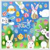 YIHELU Adesivi per Finestre di Pasqua, Vetrofanie pasquali - Simpatici Coniglietti, Uova - PVC Statico Riutilizzabile - Vetrofanie Bifacciali per Decorazioni Pasquali per Casa, Vetro, Porte e Specchi