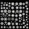 YIHELU bianco argento decorazione finestra di Natale grandi fiocchi di neve con polvere d'argento glitter, lucido e accattivante, fiocchi di neve finestra adesivo per il Natale invernale