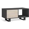 Skraut Home - Tavolino con Porte, Sala da pranzo, Modello Wind, Struttura Colore Grigio Antracite, Porte Colore Rovere, Dimensioni 92x50x45cm Altezza.