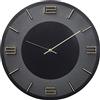 Kare Design Orologio da Parete Leonardo, Nero/Oro, d 49 cm | metallo e alluminio, stile moderno Retró, ciffre ben leggibili, batteria Non Inclusa