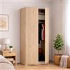Dmora Guardaroba 2 Ante Giovo 52x184h cm Marrone Rovere Appendiabiti un Ripiano, Armadio Camera da Letto 2 Ante