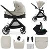 kk Kinderkraft Kinderkraft VESTO 2, passeggino trio 3 in 1, travel system neonato con carrozzina, ovetto auto MINK PRO 2, seduta reversibile, chiusura compatta, ruote EVA, Beige