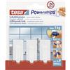 tesa Ganci Powerstrips Small CLASSIC - Bianchi - Tenuta: 1 Kg | 3 Ganci da Parete Autoadesivi in Plastica - Per Vetro, Piastrelle, Legno, Plastica e Altre Superfici