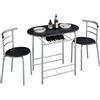 Yaheetech Set Tavolo e 2 Sedie Sala da Pranzo Mobili da Bar Cucina Nero