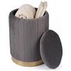 Relaxdays Pouf in velluto grigio scuro, A x P: 42x32 cm