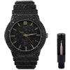 ICE STAR Set di orologio e bracciale con diamanti da uomo, 46 mm