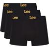 Lee Uomo HARKINS Boxer Corti, 3pk Black/White/Grey Marl, XL