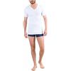 Eminence - Canotta mezza manica da uomo scollo a V in 100% puro cotone, 4/L, BIANCO
