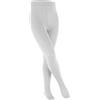 FALKE Cotton Touch K Ti coprenti tinta unita 1 pezzo, Collant Unisex Bambini, Bianco White 2000, 134-146