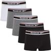 Reebok Jay Uomo Boxers, Blu Marino/Grigio Scuro/Bianco/Grigio, Confezione da 5, Grande