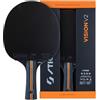 STIGA Vision V2 Racchetta da Ping Pong a 4 Stelle - Velocità e Controllo, Telaio 5 Strati, Impugnatura Concava, Crystal Tech, Gomma ITTF 2.0 mm