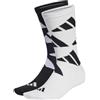 adidas Unisex - Adulto AEROREADY Crew Logo Brand Love Socks 2 Pairs, White/Black, 45-48