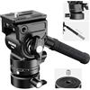 NEEWER Testa Fluida per Treppiede con Base Livellante da +/-7° (φ48mm), Mini Testa Video Pan Tilt Metallica+Piastra QR Arca, Manico Telescopico per Videocamere Compatte e Fotocamere DSLR,Max 5kg, GM35