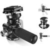 NEEWER Testa Treppiede per Videocamera Pan Tilt con Base Livellante a Ciotola +/-15°, Manico Retrattile, Piastra a Sgancio Rapido Arca 1/4", Tripod Head per Fotocamera DSLR/Camcorder, Max 5kg, TH03