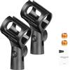 NEEWER BASICS Kit Accessori Supporto Microfono da 2 Pezzi, Clip Microfoni Regolabili con Adattatori a Vite da 3/8" a 5/8" per Mic Palmari Universali Cablati e Wireless da 28mm a 35mm, MS019