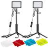 NEEWER 2pz Pannello Luce LED Dimmerabile 5600K a USB con Regolabile Stativo & Filtri Colorati per Riprese da Tavolo o Angolo Basso, Illuminazione a Colori, Foto di Prodotti/Personaggi & Youtube ecc.
