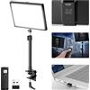 NEEWER 25W 12,9" Key Light Streaming con Supporto Tavolo/Remoto 2.4G/Trasmettitore USB Controllo APP PC/Mac 2300Lx/0,5m 2900-7000K CRI98+ Pannello Luce Video Dimmerabile per Webcam Laptop Zoom,GL25B