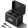 NEEWER Caricabatterie USB 2in1 a 4 Canali per NP-FZ100 e LP-E6, Ricarica Rapida 40W, Alimentatore di Backup Compatibile con Sony A6700 A7III FX3 FX30 A7IV Canon EOS R5 II , NW-ZP4