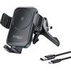 Technaxx TX-322, caricabatterie wireless da 15 W per auto e supporto per telefono con montaggio per la bocchetta d'aria per ricarica rapida Qi - rotazione a 360°, adatto a smartphone fino a 6,7"