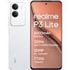 realme P3 lite, Smartphone,Bianco, 8+256 GB, display Eye Comfort da 120 Hz, batteria da 6000 mAh, chipset T7250, fotocamera AI da 50 MP, ricarica da 15 W (senza adattatore)