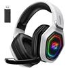 Ozeino Cuffie Gaming Wireless per PC/Ps5/Ps4, 2,4GHz Wireless+5.3 Bluetooth