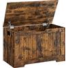 VASAGLE Cassapanca di Stoccaggio, Panca Porta Scarpe, 76 x 40 x 48,5 cm | Panca con 2 Cerniere di Sicurezza, per Corridoio, Camera da Letto, Soggiorno, Marrone Vintage, Collezione SOFIE LHS011T01
