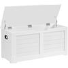 VASAGLE Cassapanca con 2 Cerniere di Sicurezza, 100 x 40 x 46 cm | Panca Portaoggetti, Pouf Organizzatore, Scarpiera, Stile Farmhouse, per Corridoio, Bianco Nuvola, Collezione SOFIE LSB061T10
