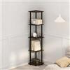 Furinno TURN-N-TUBE Mensola Angolare, 5 Ripiani, Scaffale Angolare, per Organizzazione e Storage, Soggiorno, Studio, Garage, Camera da Letto, Pino Ambra