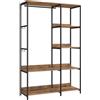 SONGMICS Guardaroba, Stand Appendiabiti, Armadio Aperto con Aste per Appendere, Ripiani Portaoggetti, Ganci Rimovibili, 98 x 40 x 181 cm, Marrone Vintage RGR024B01