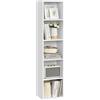 VASAGLE CUSTOS Collezione - Libreria, Scaffale Libreria a 5 Ripiani, Scaffale Portaoggetti Aperto, 24 x 30,2 x 134,2 cm, per Soggiorno Studio Sala da Pranzo, Bianco Nuvola LBC419W01
