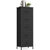 SONGMICS BELLAH Collezione - Cassettiera con 5 Cassetti in Tessuto, Acciaio, MDF, Tessuto Non Tessuto, per Camera da Letto, Armadio, Corridoio e Soggiorno, Nero Inchiostro e Nero Ebano LGS315BH03