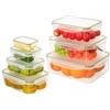 AiQInu Contenitori Ermetici Per Alimenti, 7 Pieces(3.8L+2.5L+1.5L+1L+0.5L+0.24L+0.12L) Plastica Contenitori Per Alimenti, Meal Prep Contenitori, Microonde e Lavastoviglie, PP Senza BPA
