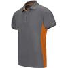 VELILLA 105504; Polo bicolore manica corta; colore grigio e arancione; taglia S