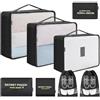 AiQInu Organizer Valigie 8 Pezzi Set,Waterproof Packing Cube Set Viaggio Organizer per i Vestiti,Scarpe,Intimo