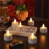 EXTSUD Set di 6 Candele Riscaldatore LED Ricaricabile Candela LED Fiamma Tremolante con Stazione di Ricarica e Telecomando, Decorazione per Natale Compleanno Matrimonio Cena Ristorante Hotel