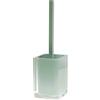 Gedy Auckland Scopino Bagno WC in Resina in Finitura Verde salvia, Scopino WC con Ciuffo in Setole Nere di Nylon, Scopino WC d'appoggio
