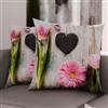 PETTI Artigiani Italiani - Coppia di Federe Cuscino 35x35 cm in Microfibra, Cuscini Arredo Camera da Letto, Divano, Salotto, Set 2 Fodere Copricuscino, Federa Shabby 330, 100% Made in Italy