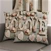 PETTI Artigiani Italiani - Coppia di Federe Cuscino 60x60 cm in Microfibra, Cuscini Arredo Camera da Letto, Divano, Salotto, Set 2 Fodere Copricuscino, Federa Shabby 318, 100% Made in Italy