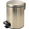 GEDY G-Potty pattumiera bagno oro 3 L, Misure: 25,1X17,4X22,6 CM, In acciaio inox e polipropilene, Cestino bagno con chiusura soft close, Cestino removibile, Design R&S Gedy, 2 anni di garanzia