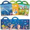 GUYUCOM 4 Pezzi Stickers Book: Libro Adesivi Attacca e Stacca Bambini 2 3 4 5 6 Anni Animali Marini, Parte del Corpo, Insetto, Giocattolo per Bambini, Regalo Educativo Compleanno Riutilizzabile