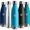 Vikaster Borracce termiche, 500ml Borraccia, Borraccia acciaio inox Mantiene Caldo per 12 Ore/Freddo 24 Ore, Borracce Senza Perdite, Adatto Bambini, Adulto, Scuola, Outdoor