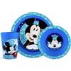 Lulabi Set Pappa 3 Pezzi Disney Mickey Cosmo - Piatti e Bicchiere in Polipropilene Blu, BPA Free - Piatto Piano 20,5 cm, Piatto Fondo 15 cm, Bicchiere 24 cl