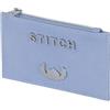 Disney Lilo e Stitch Steel-Portacarte Slim, Blu, 14 x 8 cm