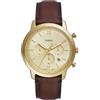 Fossil Orologio Neutra da uomo, movimento cronografo al quarzo con cinturino in pelle