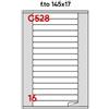 Markin Etichette bianche permanenti Markin Copiatabu 145x17 mm - angoli arrotondati 16 et./ff - conf. 100 ff - X210C528