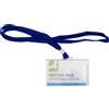 Q-Connect Portabadge rigido in PP Q-Connect 94x60 mm con cordoncino blu - conf. 50 pz - KF17112