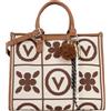 Valentino borsetta borsa a tracolla Tyle Shopping Bag Cuoio/Multicolor marrone